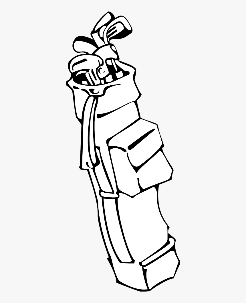 Golf Club Golf Bag Clipart - Golf Bag Black And White, HD Png Download, Free Download