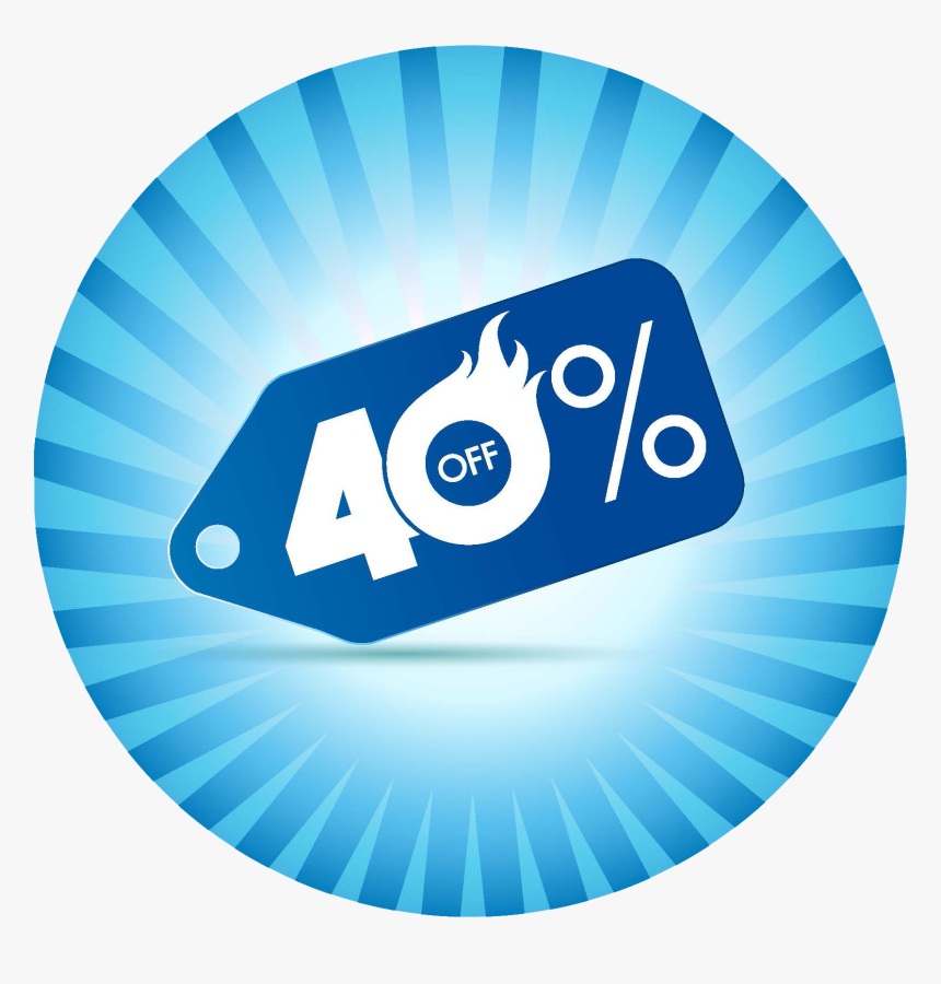 Pic3 - 40% Off Sign Blue, HD Png Download, Free Download