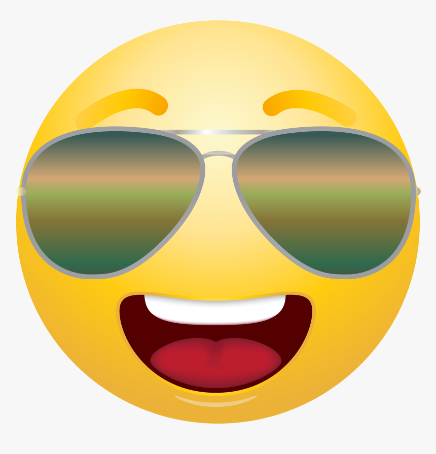 Emoticon With Sunglasses Png Clip Art , Transparent, Png Download, Free Download