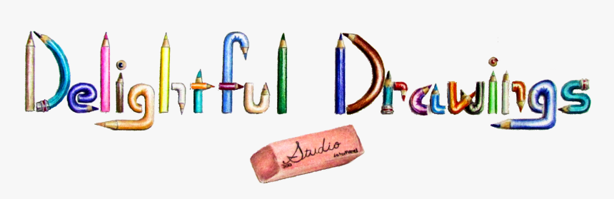 Drawing Of Colored Pencils That Spell Out Delightful - Calligraphy, HD Png Download, Free Download