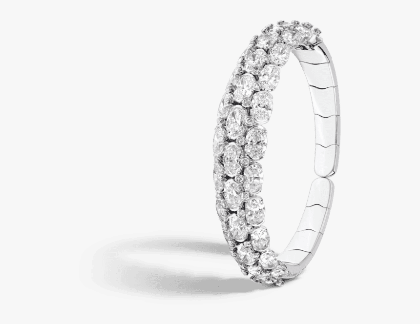 Pirouette Oval White Diamond Bangle - Engagement Ring, HD Png Download, Free Download