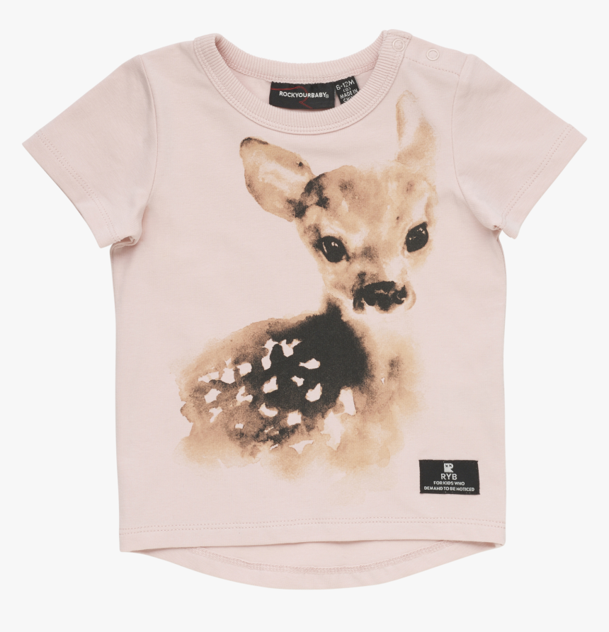 Rock Your Baby Fawn Darling Ss T-shirt , Png Download - Deer Watercolor Painting, Transparent Png, Free Download