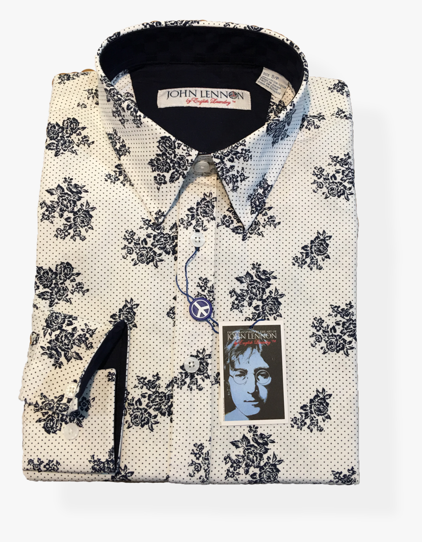 John Lennon Casual White Flowers - Polo Shirt, HD Png Download, Free Download