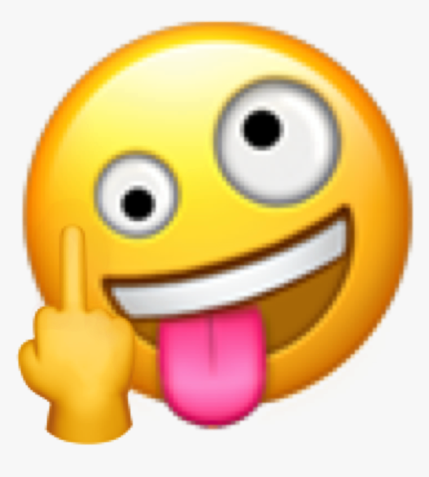 #emoji Crazy Tounge Out Middle Finger Emoji 🤪🖕 #freetoedit - Iphone Emojis Transparent Background, HD Png Download, Free Download