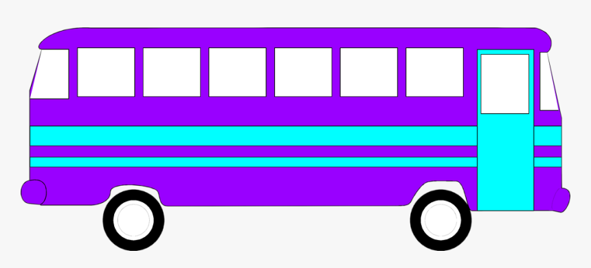 Blue - Bus - Clipart - Purple Bus Clipart, HD Png Download, Free Download