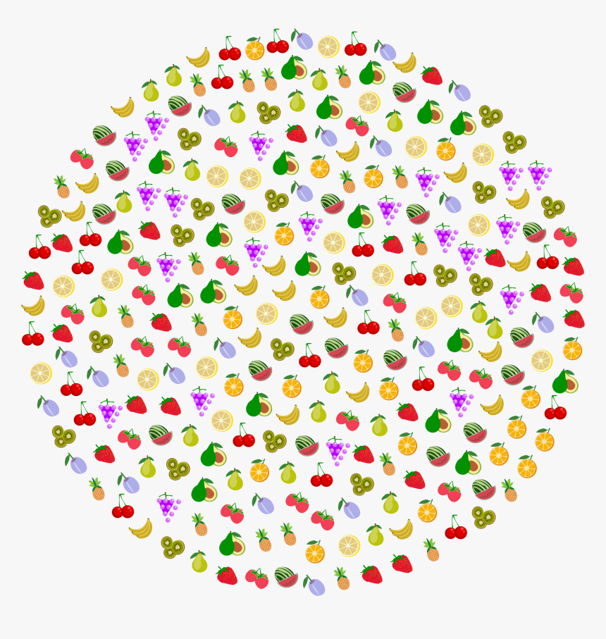 Circle Clipart Fruit - Fruits In A Circle Png, Transparent Png, Free Download