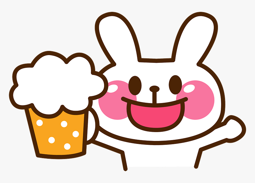 Beer Rabbit Animal Clipart - うさぎ お 酒 イラスト, HD Png Download, Free Download