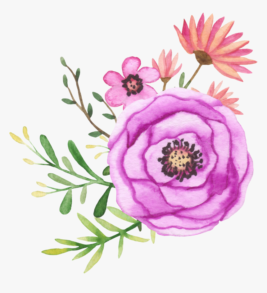 #watercolors #watercolor #floral #flowers #flower #paintedflowers - Persian Buttercup, HD Png Download, Free Download
