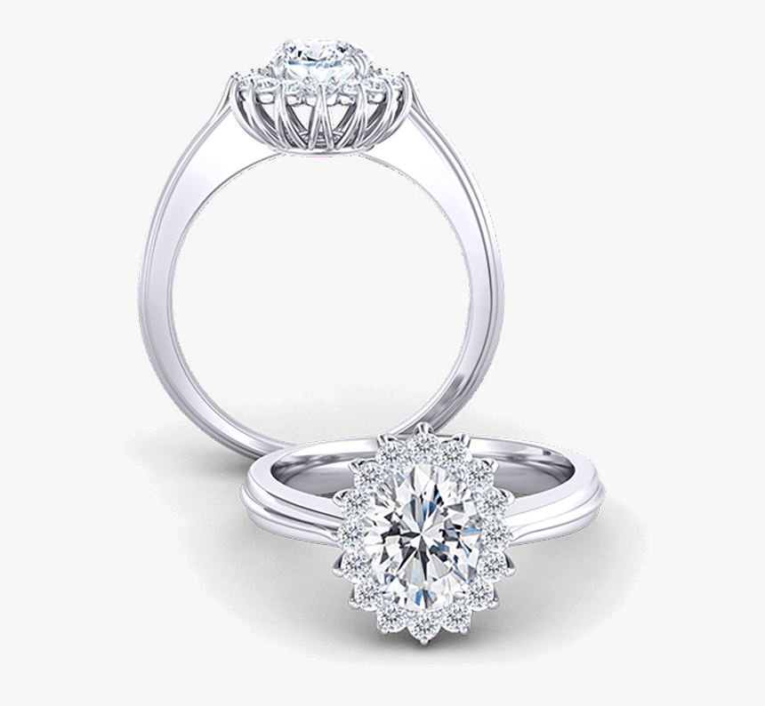 Di Prong Halo - Engagement Ring, HD Png Download, Free Download