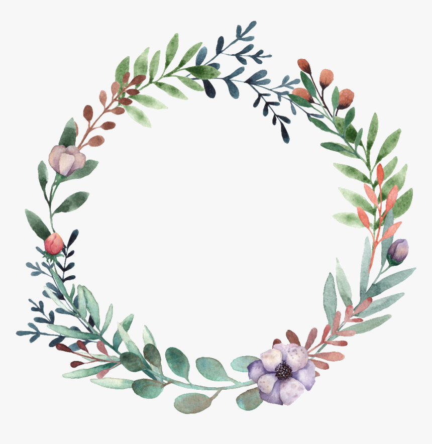 This Graphics Is Hand Painted Green Small Leaf Wreath - Free Leafy Wreath Transparent Background, HD Png Download, Free Download