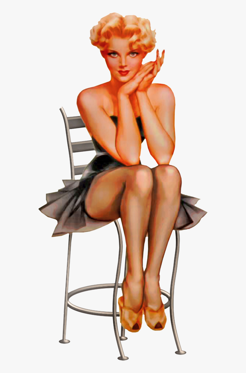 1950s Pin Up Girl Illustration, HD Png Download, Free Download