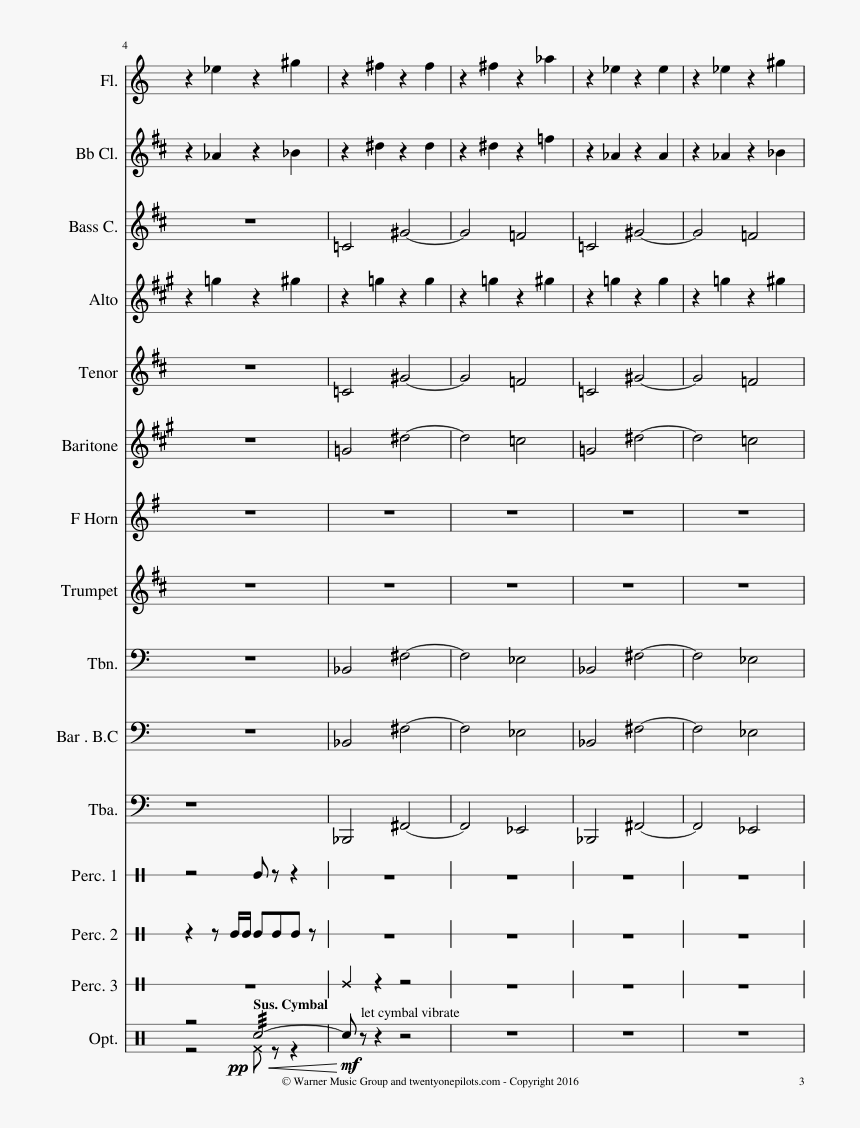 Transparent Josh Dun Png - Sheet Music, Png Download, Free Download