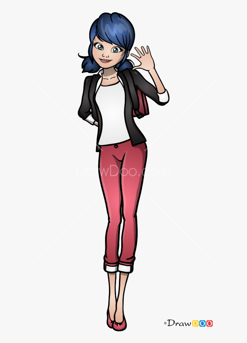 How To Draw Marinette, Ladybug And Cat Noir - Marinette Miraculous Ladybug Drawing, HD Png Download, Free Download