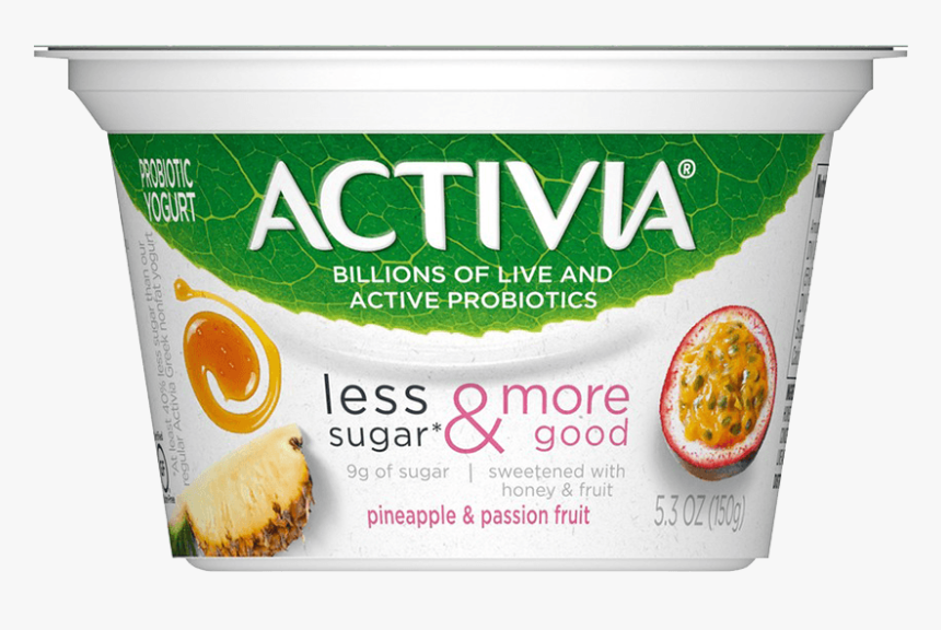 Activia® Pineapple & Passionfruit Probiotic Yogurt - Activia Less Sugar Yogurt, HD Png Download, Free Download