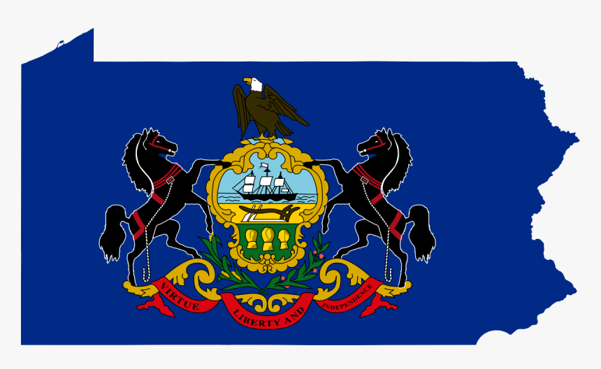 Flag-map Of Pennsylvania - Pennsylvania Flag Map, HD Png Download, Free Download