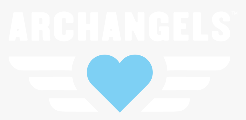 Archangels White Letters Blue Heart No Url - Heart, HD Png Download, Free Download
