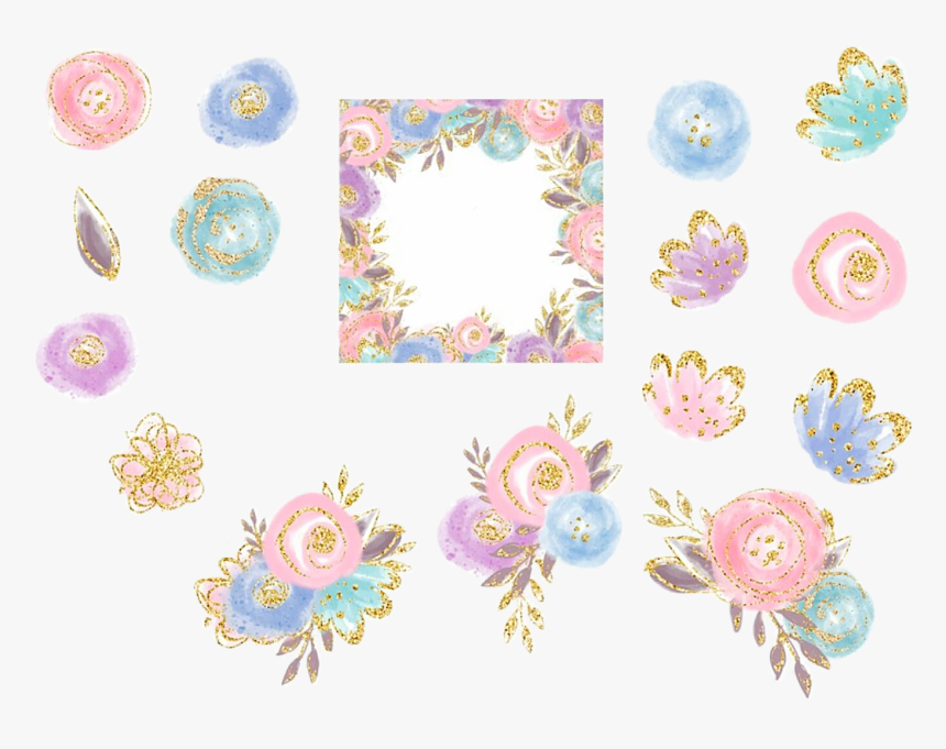 #watercolor #flowers #clipart #pastel #pink #purple - Motif, HD Png Download, Free Download