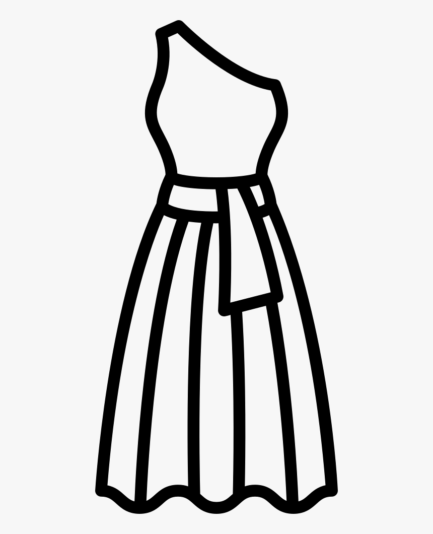 One Shoulder Dress Svg Png Icon Free Download - Icon, Transparent Png, Free Download