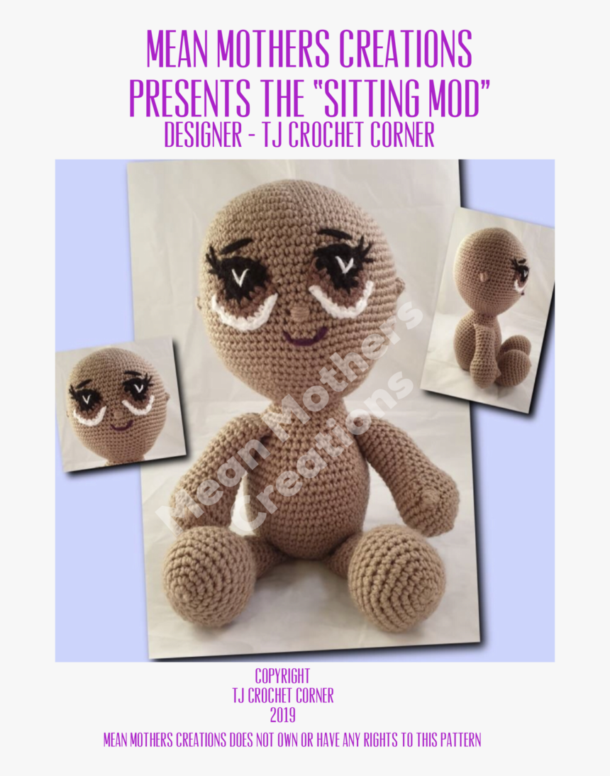 Sitting Mod Crochet Pattern - Stuffed Toy, HD Png Download, Free Download
