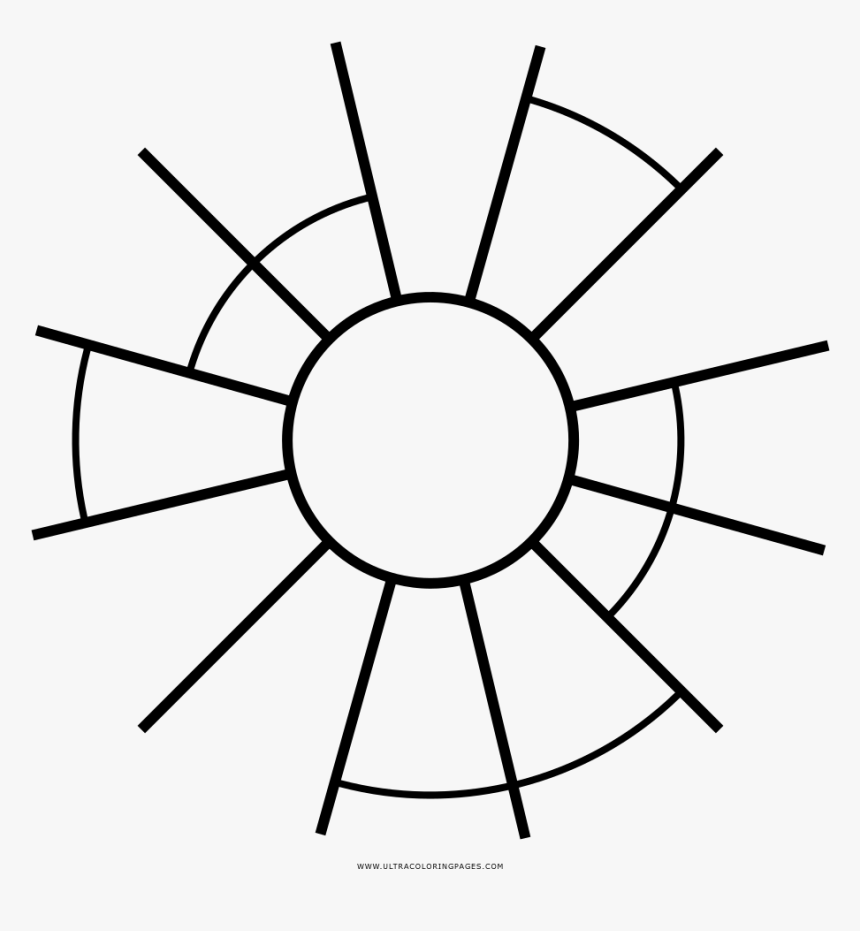 Broken Window Coloring Page - Wall Clock Drawing For Kids, HD Png Download, Free Download