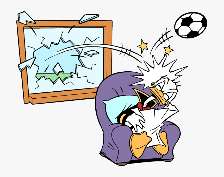 New Donald Struck With Soccer Ball Through Broken Window - Window Broken Transparent Clipart, HD Png Download, Free Download