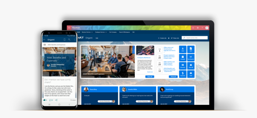 Origami Sharepoint Intranet - Sharepoint Online Blog Page, HD Png Download, Free Download