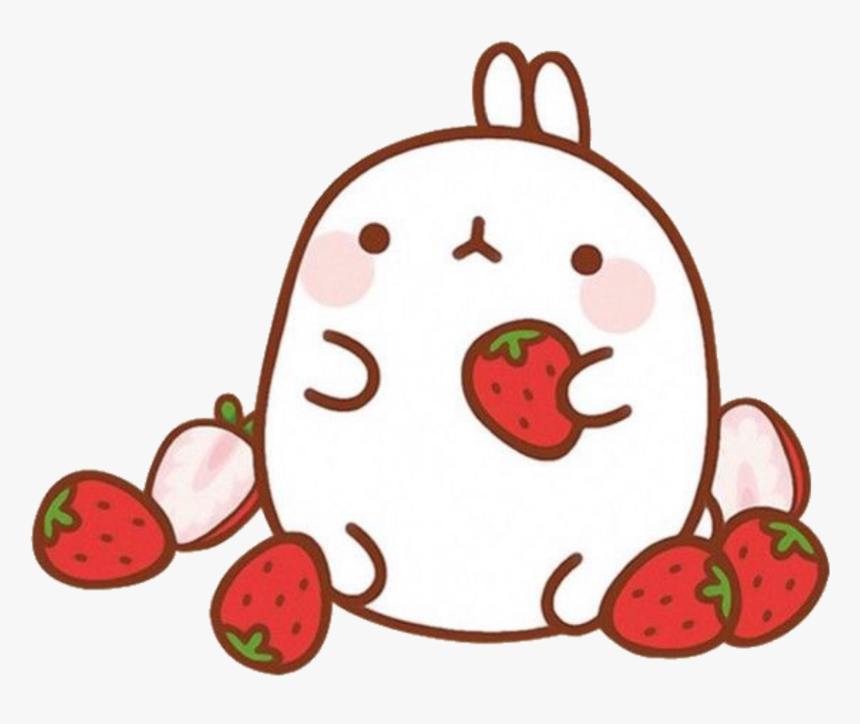 #tinymojis #strawberry #red #molang #bunny #cute #freetoedit - Molang Strawberry, HD Png Download, Free Download