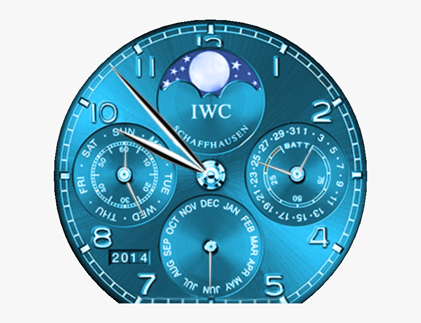 Iwc Portuguese Perpetual Watch Face - Galaxy Watch Iwc Face, HD Png Download, Free Download