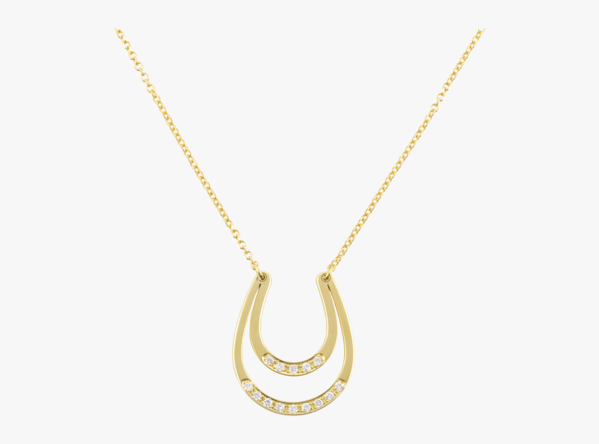 Diamond Lucky Horseshoe Yellow Gold Necklace - Pendant, HD Png Download, Free Download