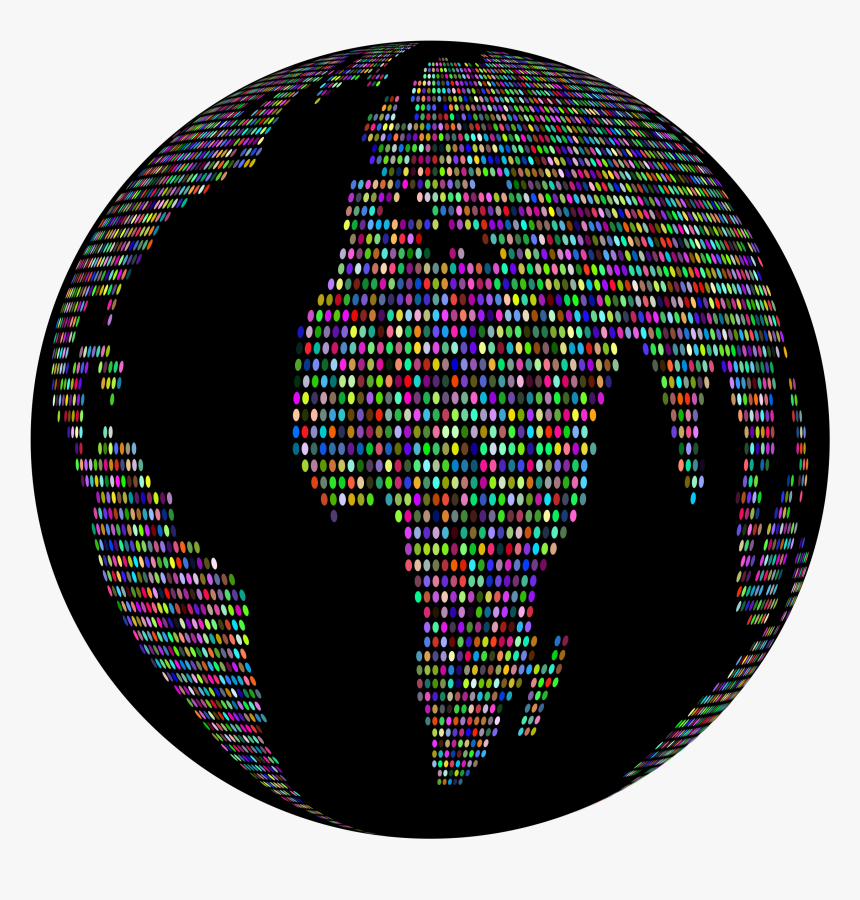 Prismatic World Map Dots 3 Globe Black Clip Arts - Kaiser Wilhelm Memorial Church, HD Png Download, Free Download