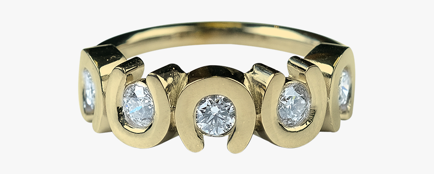Gold Horseshoe Ring With Diamonds - Engagement Ring, HD Png Download, Free Download