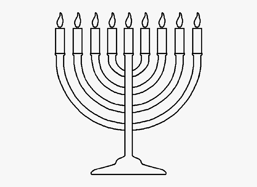 Drawing Candle Hanukkah - Hanukkah Lamp Clipart Black And White, HD Png Download, Free Download