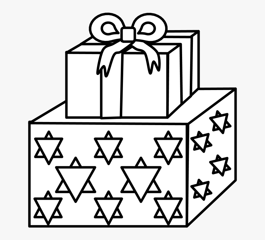 Gifts Stacked Hanukkah Black And White Cartoon Hanukkah Black And White Hd Png Download Kindpng