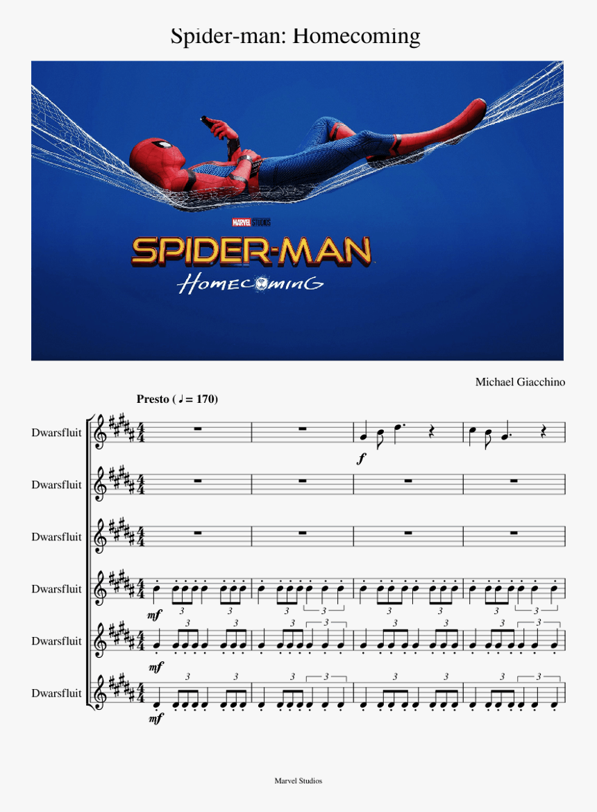 Homecoming Sheet Music For Flute Download Free In Pdf - Spider Man Homecoming Ve Box, HD Png Download, Free Download