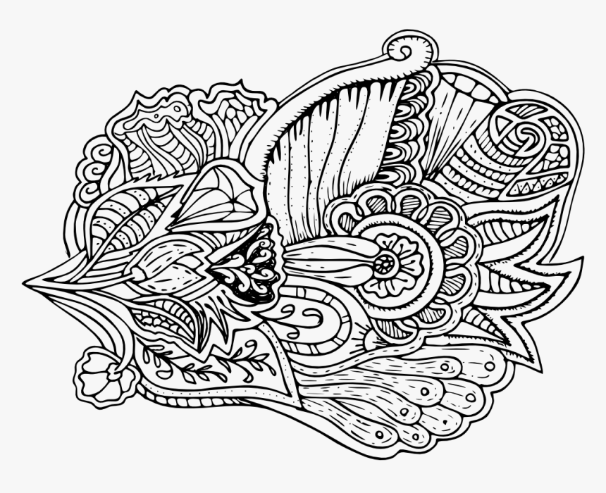 Mandala Art Doodle Art Zentangle Free Coloring Page - Line Art, HD Png Download, Free Download