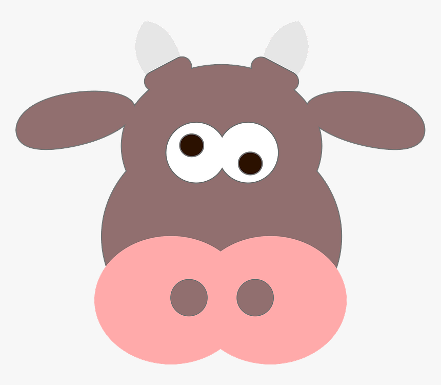 Funny Cow Face Clipart - Cartoon Sad Cow Face, HD Png Download, Free Download