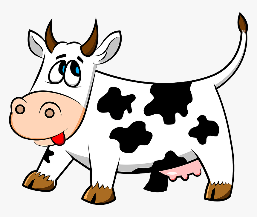 Cute Cow Clipart - Cartoon Cow Transparent Background, HD Png Download, Free Download