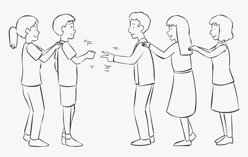 Two Lines Of People Playing A Version Of Rock Paper - Drawing, HD Png Download, Free Download