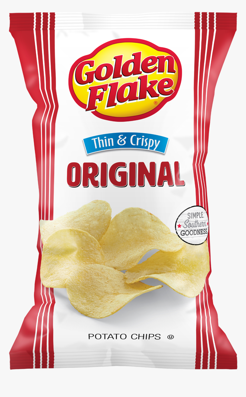 Golden Flake Thin & Crispy Potato Chips, Original - Golden Flake Potato Chips, HD Png Download, Free Download