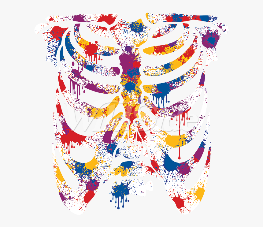 Paint Splattered Ribcage, Png Download, Transparent Png, Free Download