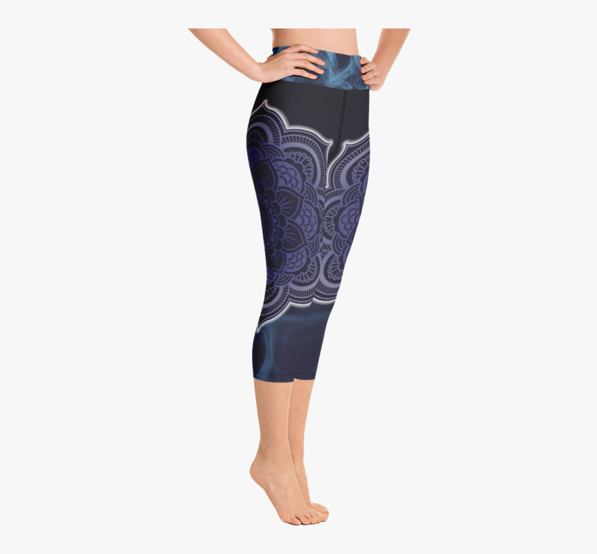 Mandala Ornament Black & White Yoga Capri Leggings - Black Rose Gold Leggings, HD Png Download, Free Download