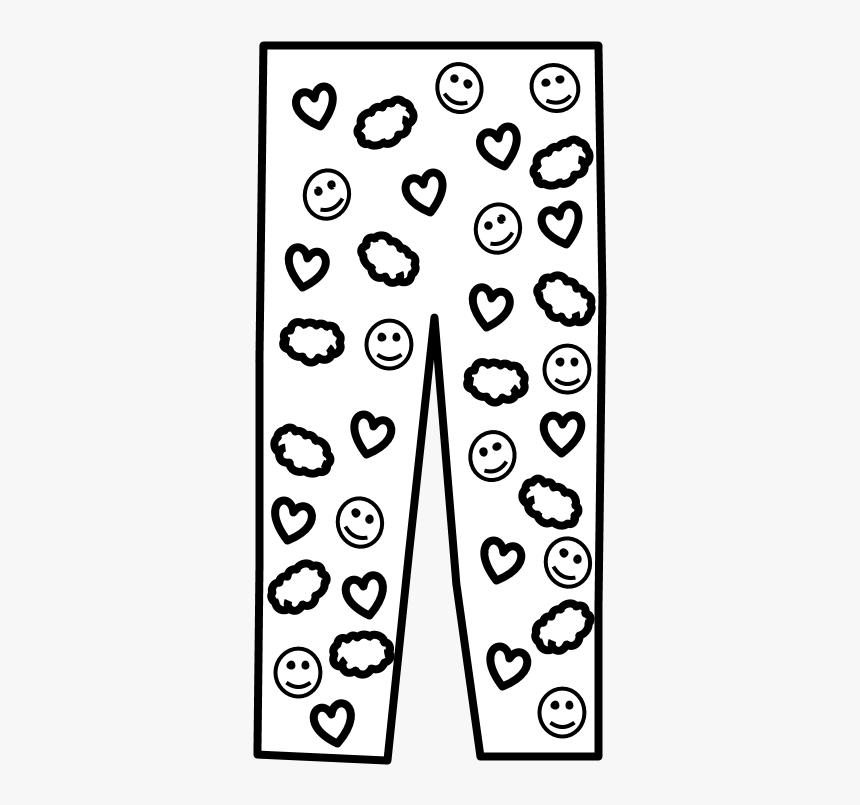 Leggings, Emojis, Hearts, Clouds, Black And White - Pattern, HD Png Download, Free Download