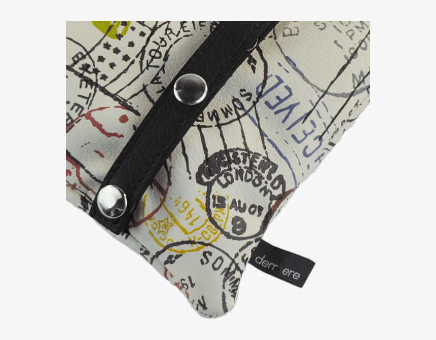 Leather String Belt Bag Worldwide Postmark Detail - Coin Purse, HD Png Download, Free Download