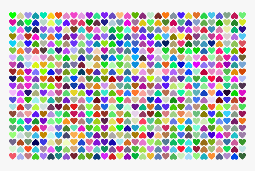 Prismatic Alternating Hearts Pattern Background - Mosaic, HD Png Download, Free Download