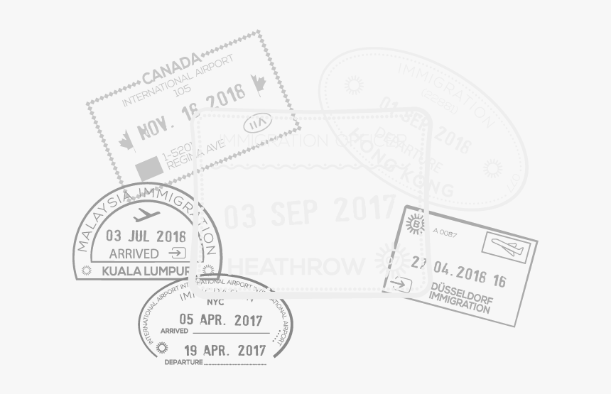A Collection Of Passport Stamps - Illustration, HD Png Download, Free Download