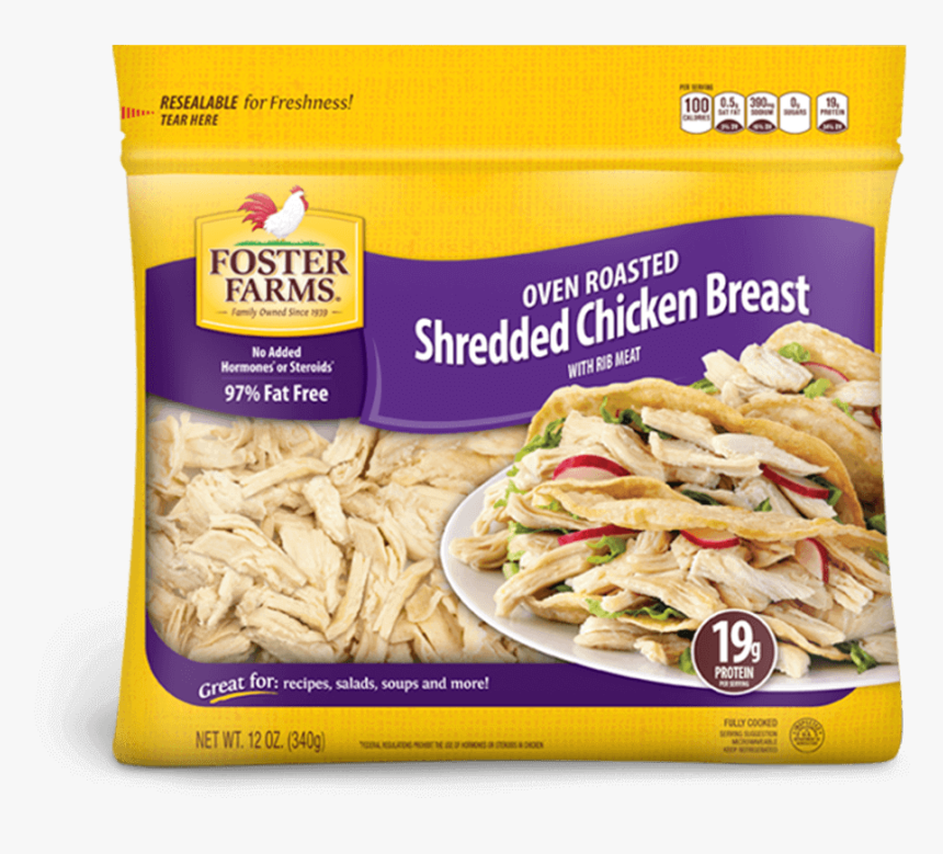 Oven Roasted Shredded Chicken Breast - Foster Farms Shredded Chicken, HD Png Download, Free Download