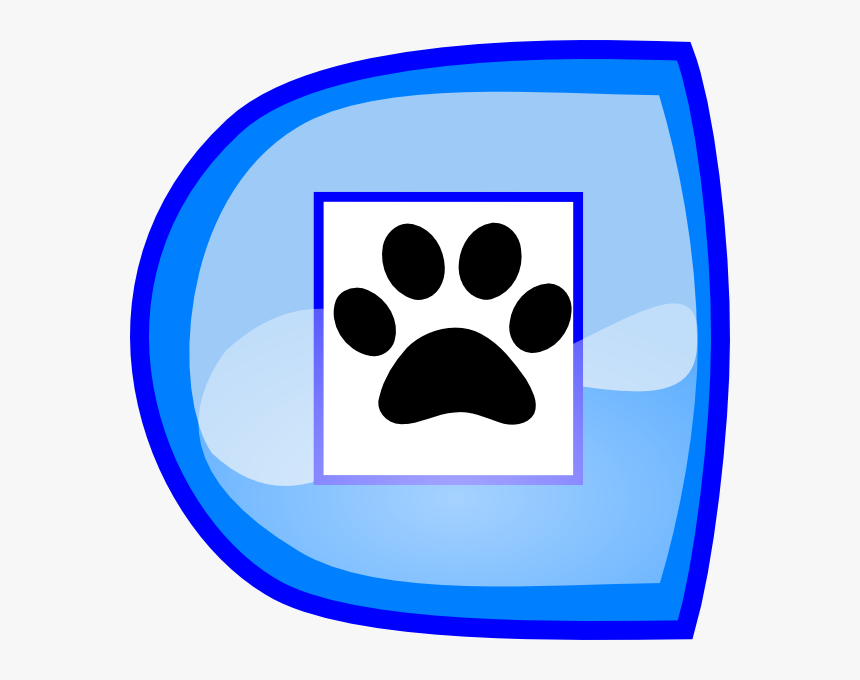 Blue Stop Button With Paws Svg Clip Arts 600 X - Adesivo Gato Para Geladeira, HD Png Download, Free Download