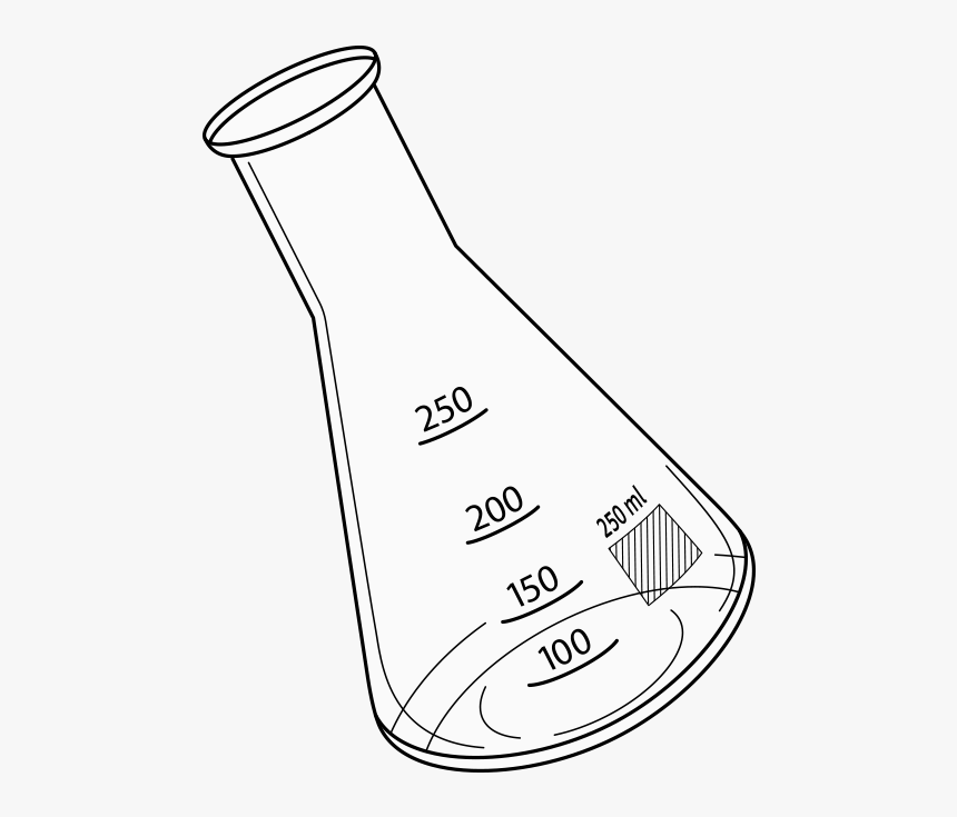 Flask Drawing 250 Ml - Line Art, HD Png Download, Free Download