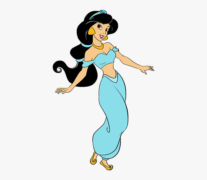 How To Draw Princess Jasmine From Disney"s Aladdin - Draw Princess Jasmine Step By Step, HD Png Download, Free Download