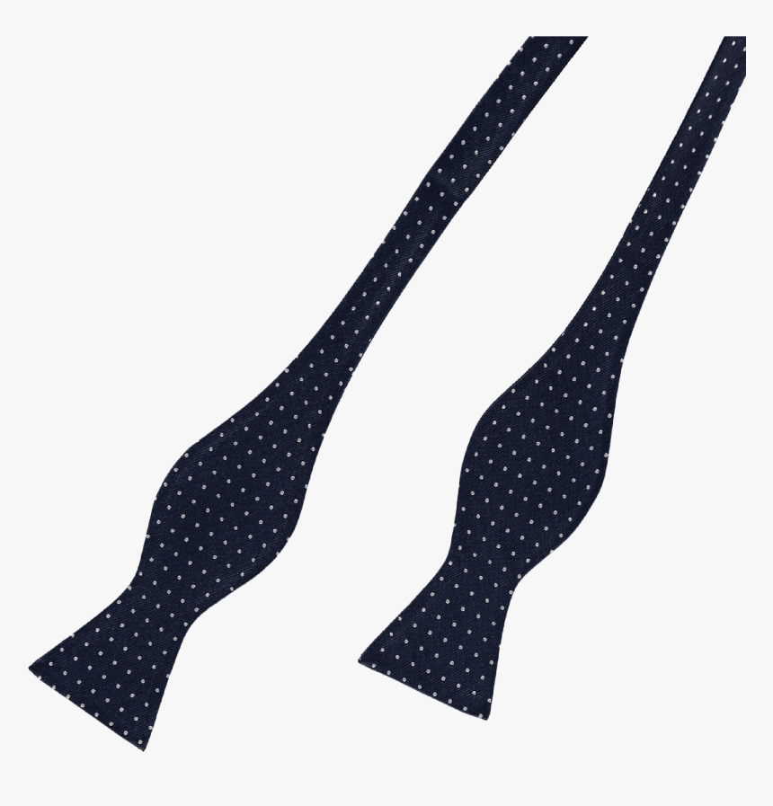 Bow Tie Silk Navy Blue Spotted - Polka Dot, HD Png Download, Free Download